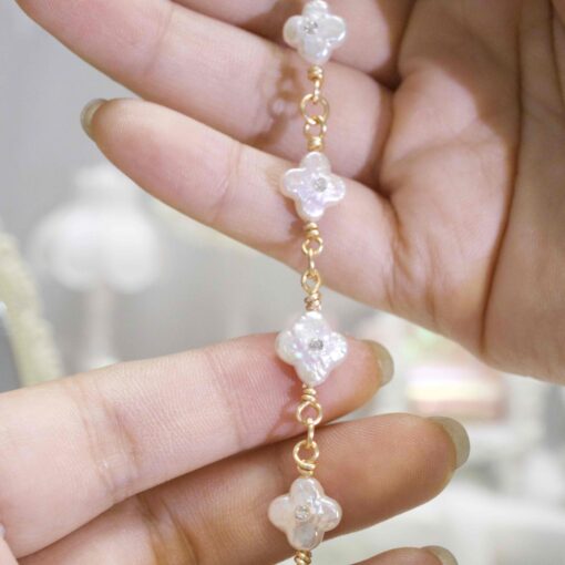 Lucky Clover Pearl Bracelet