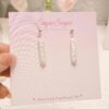 Simplistic Bar Pearl Studs