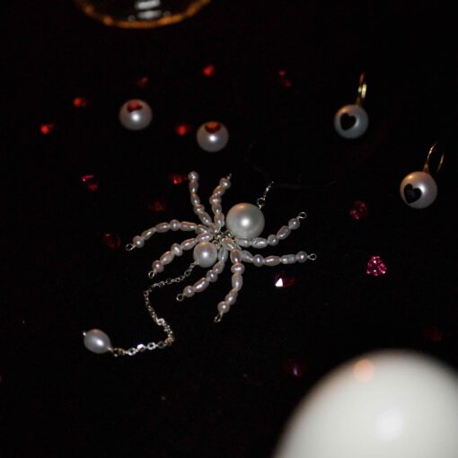 Moonlit Spider Pearl Necklace