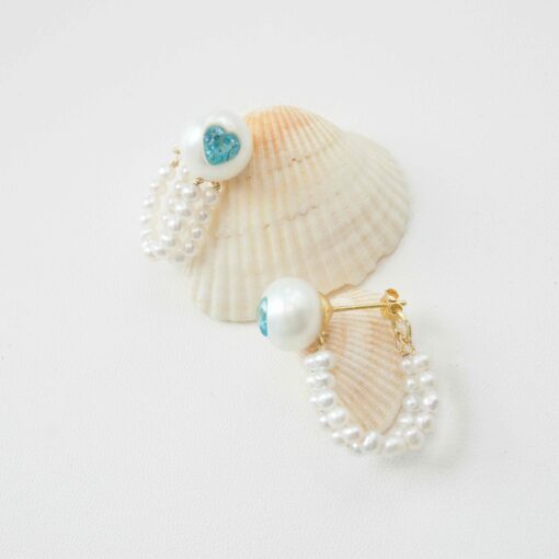 Sweetheart Circle Pearl Hoops